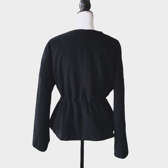 EVETTE & K BLACK WOOL ZIP UP JACKET - Picture 4 of 14